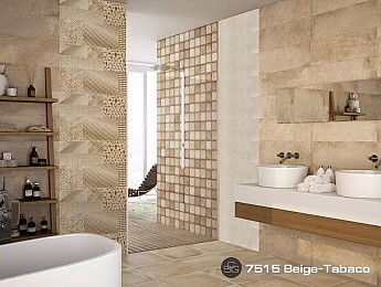 Серия плочки за баня 7515 Beige-Tabaco